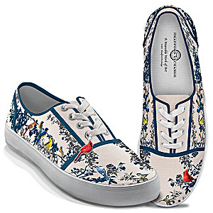 James Hautman "Songs Of Spring" Canvas Shoes With Bird Charm