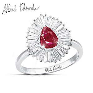 Alfred Durante “Elegant Beauty” Ruby And White Topaz Ring