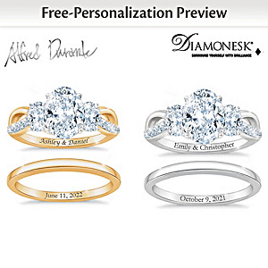 Personalized Bridal Rings: Choose Stone, Finish, Font & More
