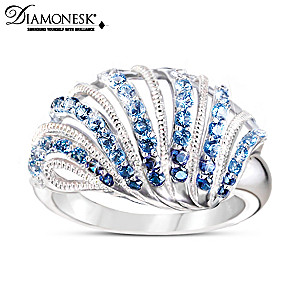"Coastal Treasure" Sterling Silver Diamonesk Ring