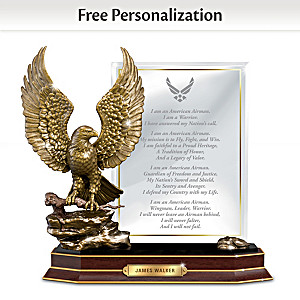 "Air Force Honor" Eagle Sculpture With Personalized Plaque