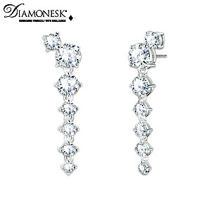 Cascading Earrings With Over 11 Carats Of Simulated Diamonds