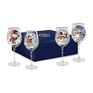 Dona Gelsinger "Holiday Cheer" Wine Glasses: Set of Four