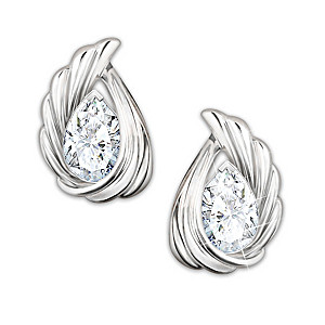"Heaven's Whisper" Solid Sterling Silver And Topaz Earrings