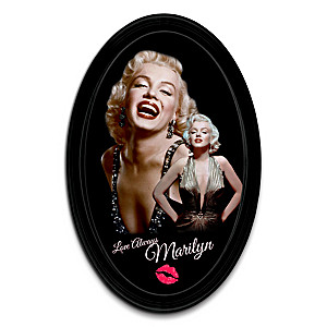 Marilyn Monroe Framed Oval Collector Plate With "Kiss"