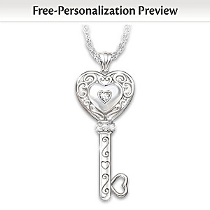 Granddaughter Personalized Diamond Pendant Necklace