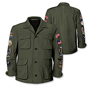 "American Pride" Men's Field Jacket With 8 Patriotic Patches