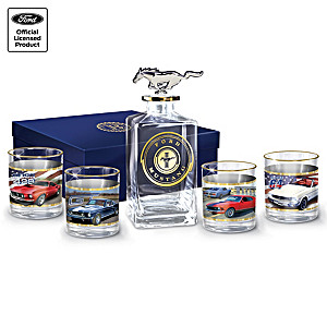Ford Mustang Five-Piece Decanter And Glasses Set