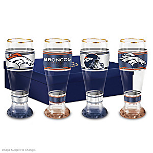 Denver Broncos Four-Piece Pilsner Glass Set