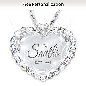 Crystal Necklace Personalized With A Family Name And Year