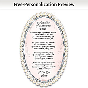 Pearls Of Wisdom Personalized Framed Poem For Granddaughter
