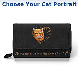 "Paw Prints On My Heart" Wallet: Choose Your Cat Portrait
