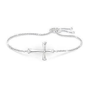 Sterling Silver 43mm Crucifix with 7.5 Charm Bracelet Jewels Obsession Crucifix Pendant
