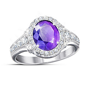 Clip vlinder synoniemenlijst ijsje Sensational Shades Womens Sterling Silver Mood Ring Featuring A Faceted  Color-Changing Center Stone & Adorned With A Pave Halo Of Simulated Diamonds
