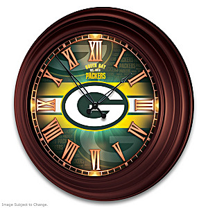 Green Bay Packers Illuminated Atomic Wall Clock