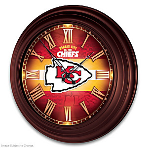 Kansas City Chiefs American Football Glass Clock 