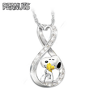 PEANUTS Snoopy And Woodstock Infinity Pendant Necklace