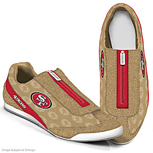 San Francisco 49ers Logo-Pattern Zipper Canvas Sneakers