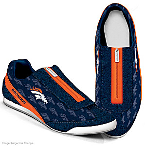 Denver Broncos Logo-Pattern Zipper Canvas Sneakers