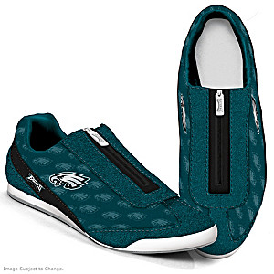 Philadelphia Eagles Logo-Pattern Zipper Canvas Sneakers