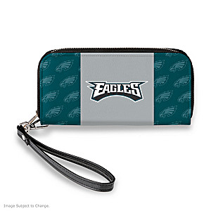 Philadelphia Eagles Women's Faux Leather Clutch Wallet