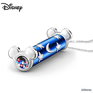 Disney Fantasia Kaleidoscope Pendant Necklace With Crystals