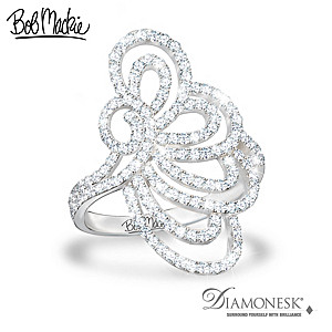 Bob Mackie Ring With Over 150 Diamonesk Simulated Diamonds