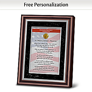 Personalized Framed Prayer Of Protection For Firefighters