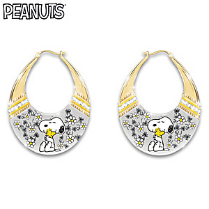 PEANUTS Snoopy & Woodstock Earrings With Crystals