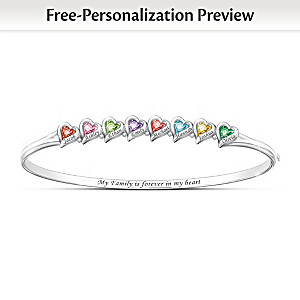 "Our Family Of Love" Personalized Birthstone Bracelet