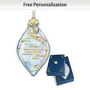 Personalized Illuminated Hand-Blown Glass Ornament For Mom