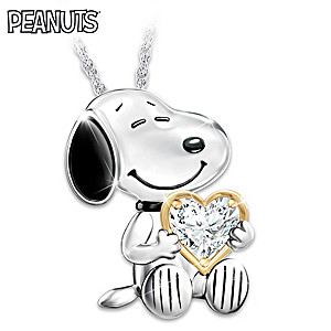 Platinum-Plated "Snoopy Forever" Pendant Necklace
