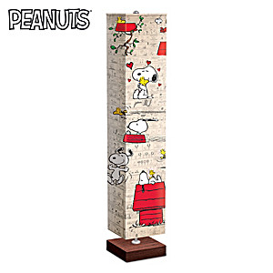 PEANUTS Floor Lamp With Art On 4-Sided Fabric Shade