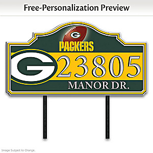 Green Bay Packers Personalized Outdoor Address Sign