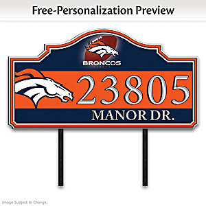 Denver Broncos Personalized Outdoor Address Sign