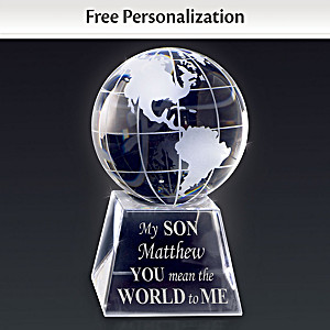 Optical Crystal Globe Personalized With Your Son's Name