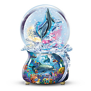 Dolphin Glitter Globe With Music And Color-Changing Lights