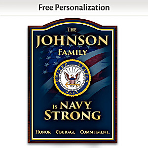 U.S. Navy Welcome Sign Personalized With Family Name