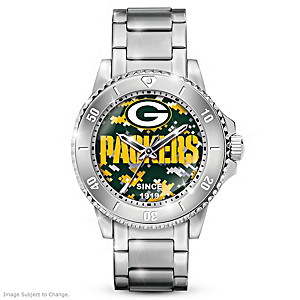 Green Bay Packers Digital Camo Print Men's Watch
