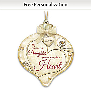 Illuminated Ornament With Personalized Charm For Daughter