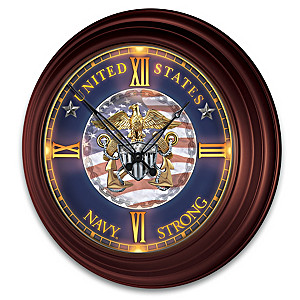 U.S. Navy Indoor/Outdoor Illuminated Atomic Wall Clock