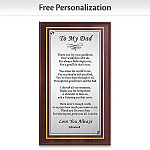 Proud To Call You Dad Personalized Poem Plaque With Name