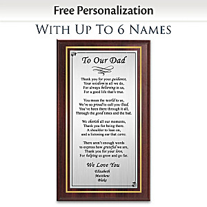 Proud To Call You Dad Personalized Poem Plaque With 6 Names