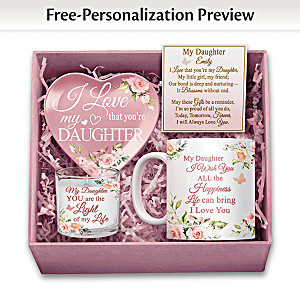 "Daughter, I Love You" 4-in-1 Personalized Gift Box Set