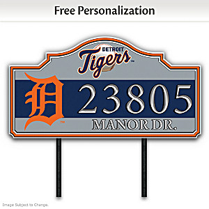 Detroit Tigers Personalized Outdoor Address Sign