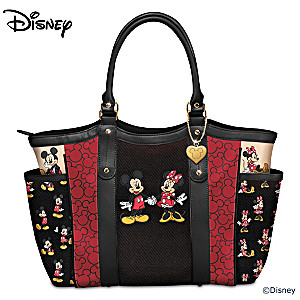 Disney Mickey Mouse And Minnie Mouse Shoulder Tote Bag