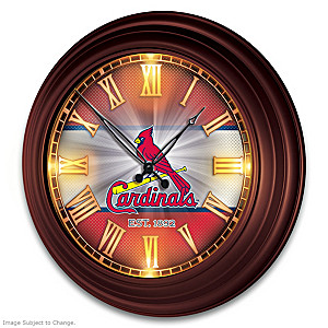 St. Louis Cardinals Illuminated Atomic Wall Clock