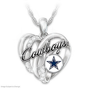 Dallas Cowboys Necklace With Enameled Logo & Crystals