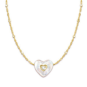 Mother Of Pearl And Diamond Necklace For Your Granddaughter