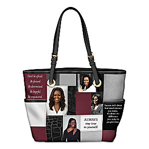 "Be Empowered" Michelle Obama Shoulder Tote Bag With Quotes